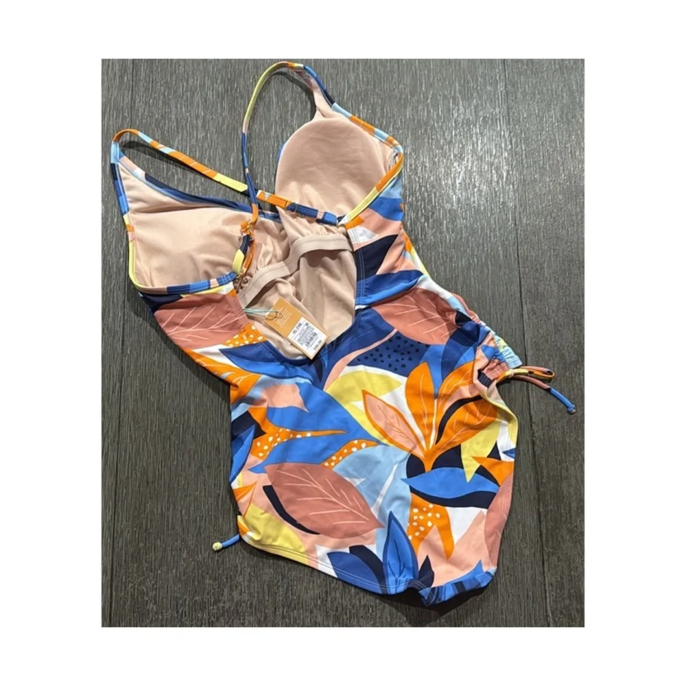 NWT Kona Sol Twist-Front Shirred Full Coverage One Piece Swimsuit  XL - Picture 8 of 8